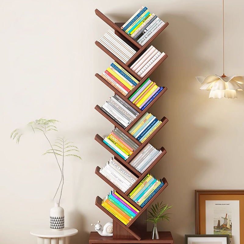 Contemporary Creative Rectangular Solid Wood Eco-Friendly Board 6/8/10/12 Tier Bookshelves For Home Office