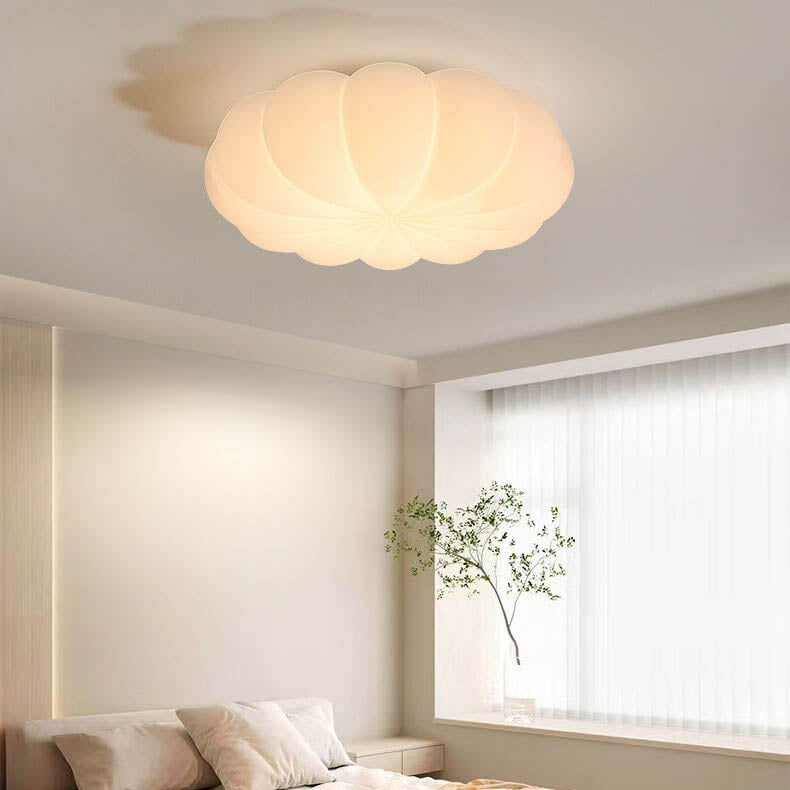 Contemporary Nordic PE Shade Kid's Flowers LED Flush Mount Ceiling Light For Bedroom