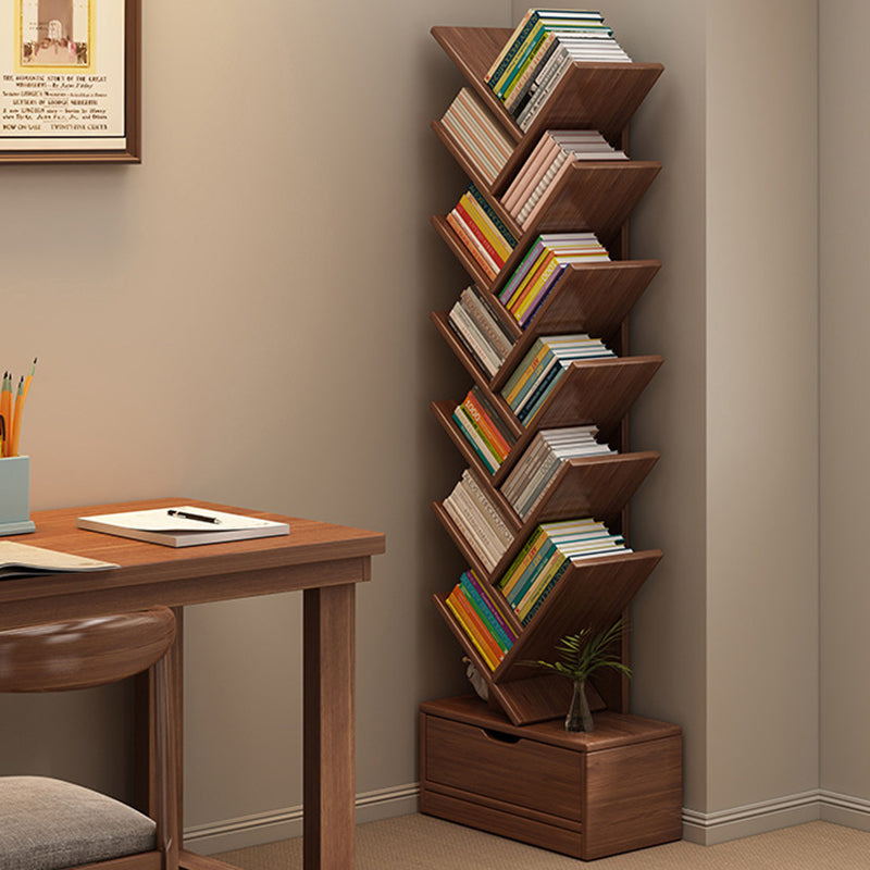 Contemporary Creative Rectangular Solid Wood Eco-Friendly Board 6/8/10/12 Tier Bookshelves For Home Office