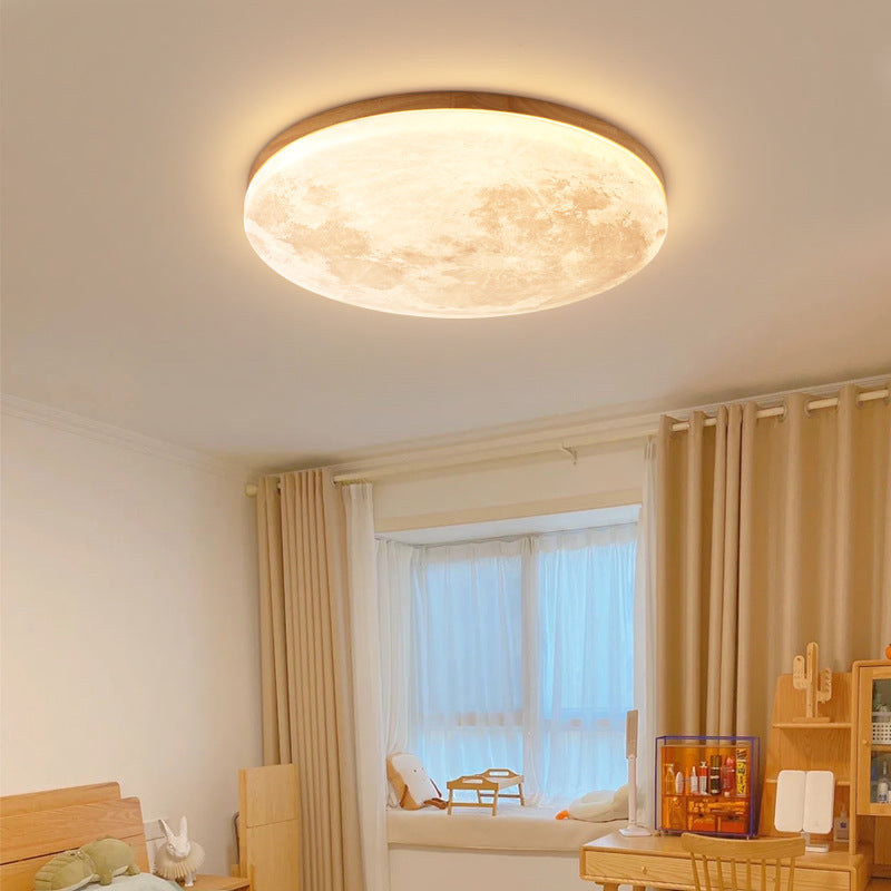 Nordic Minimalist Moon Round PVC LED Flush Mount Ceiling Light