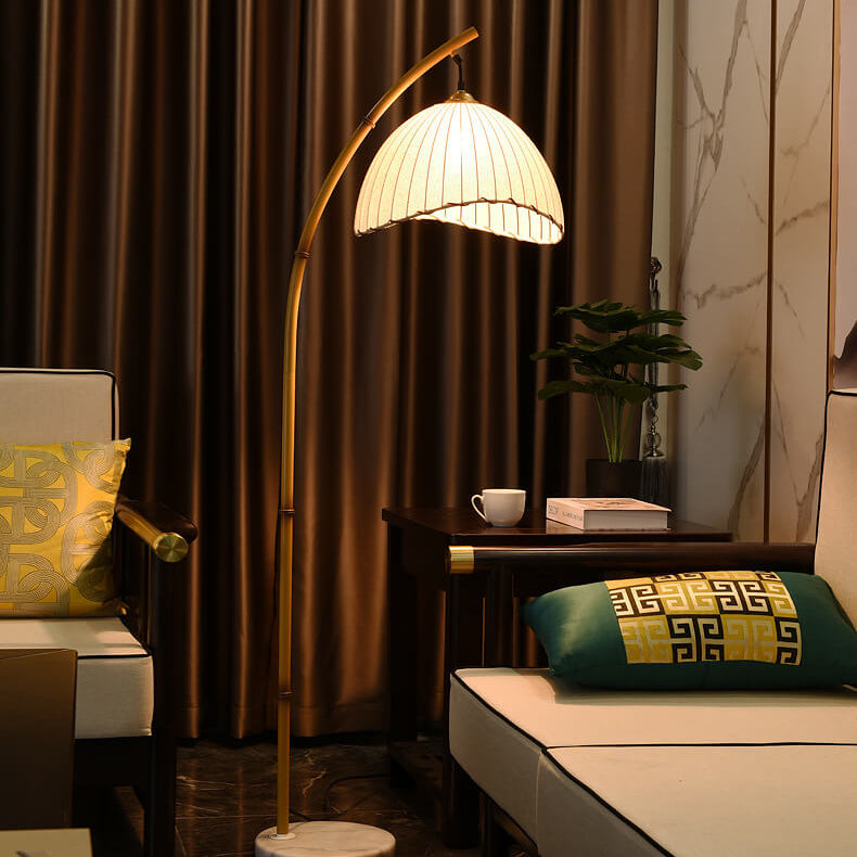 Retro Zen Simulation Bamboo Pole 1-Light Standing Floor Lamp