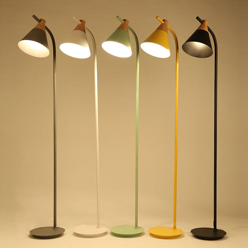 Nordic Creative Macaron Cone Shade 1-Light Standing Floor Lamp