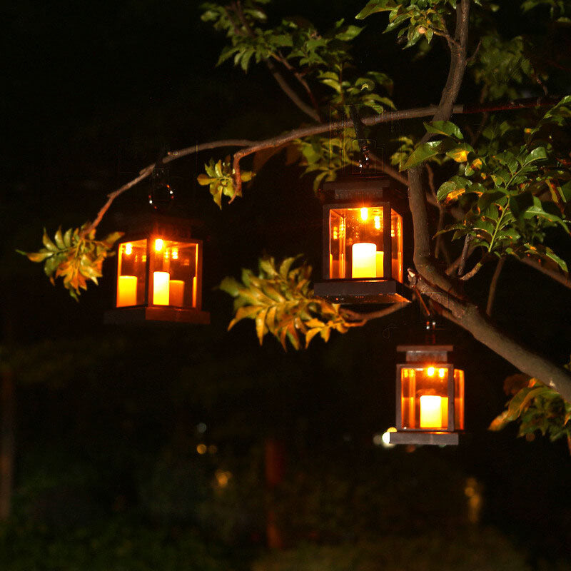 Solar Retro Candle Lantern LED Outdoor Hanging Light