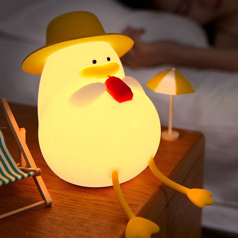 Creative Cartoon Silicone Duck Pat LED Night Light Table Lamp