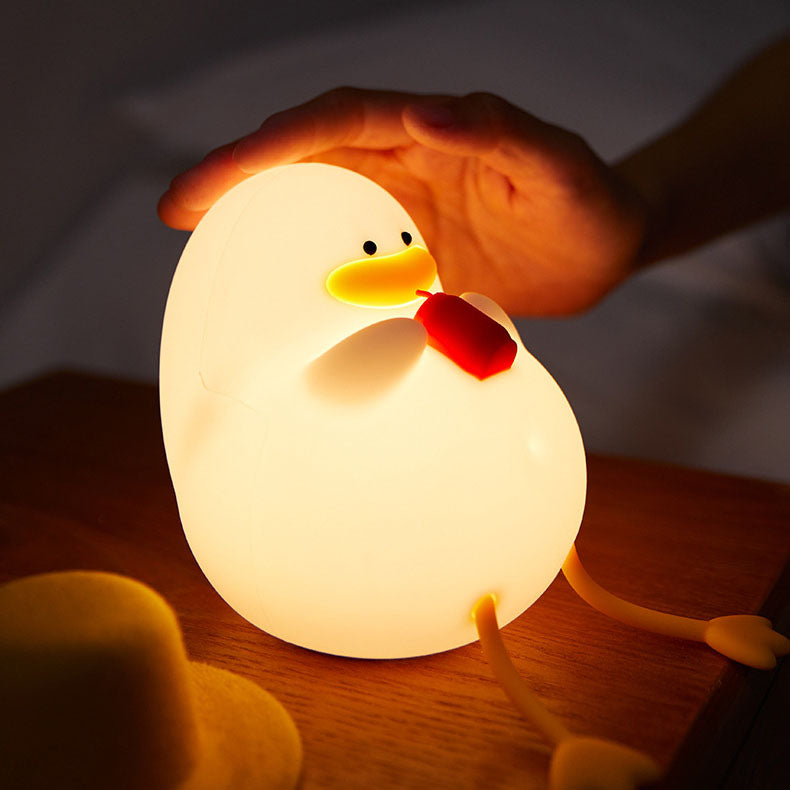 Creative Cartoon Silicone Duck Pat LED Night Light Table Lamp