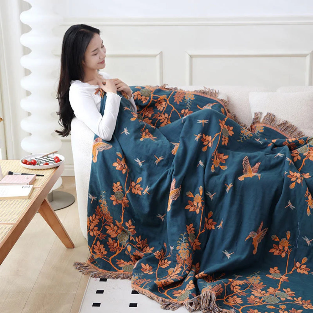 Coperta Ornate Multi-Strato in Cotone
