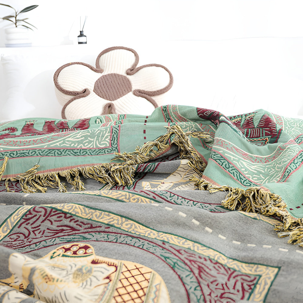 Bohemian Elefantenmuster Quasten-Decke