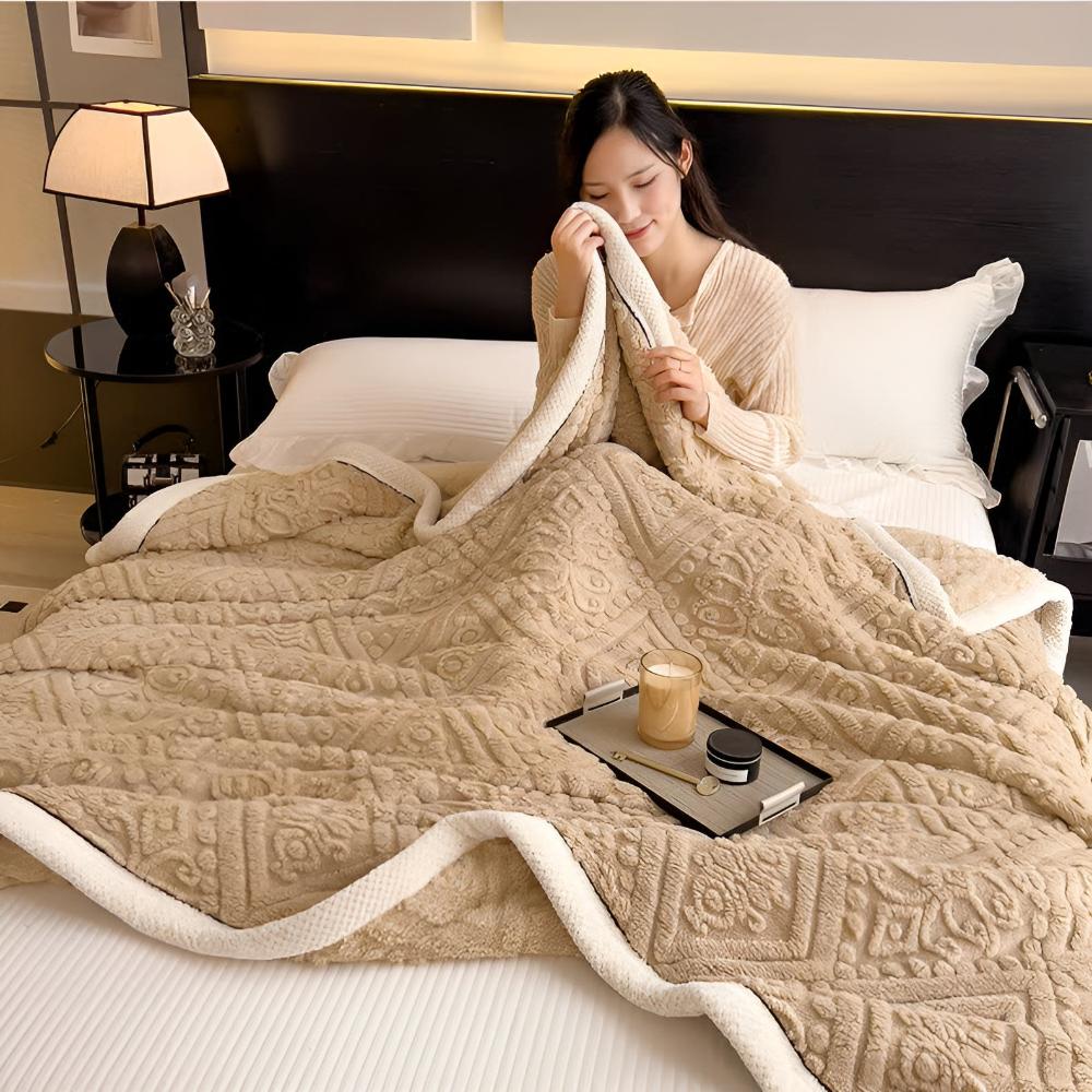 Samt Mandala Sherpa-Decke