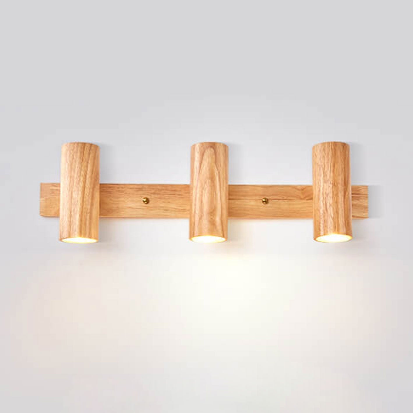 Modern Minimalist Wood Track Spotlight 1/2/3 Light Wall Sconce Lamp