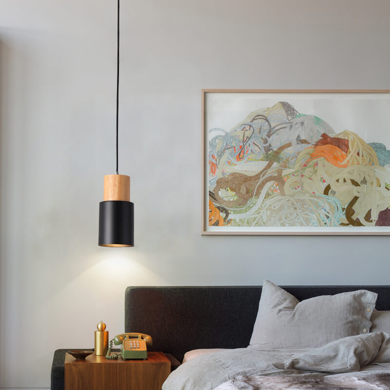 Nordic Macaron Cylinder Aluminum 1-Light Single LED Pendant Light