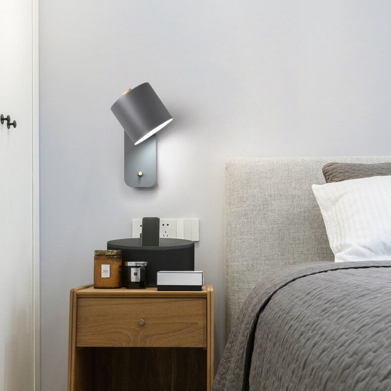 Nordic Macaron Cylinder Shape Rotatable 1-Light Wall Sconce Lamps
