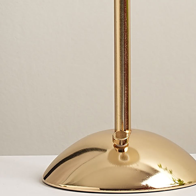 Contemporary Scandinavian Rechargeable Iron Fabric Conic Pleated 1-Light Table Lamp For Bedside