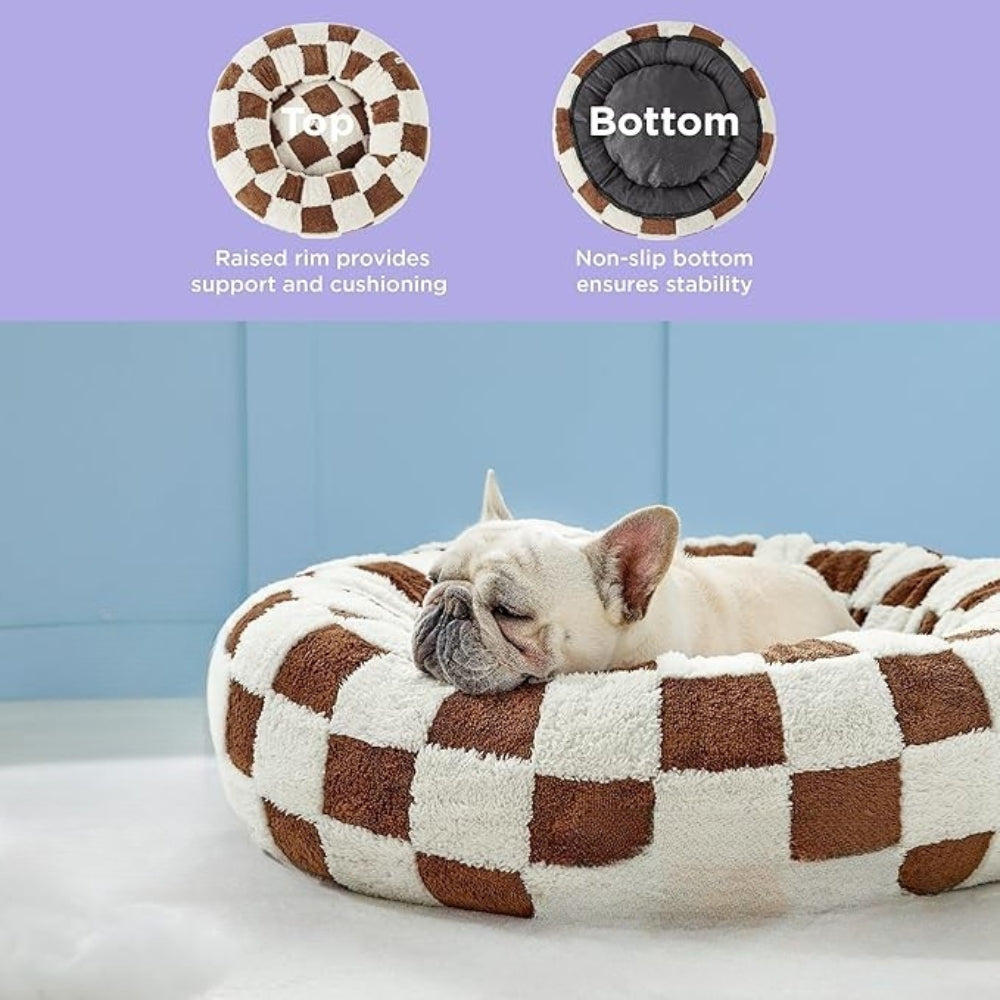Panier pour animaux Snuggle à damier floral