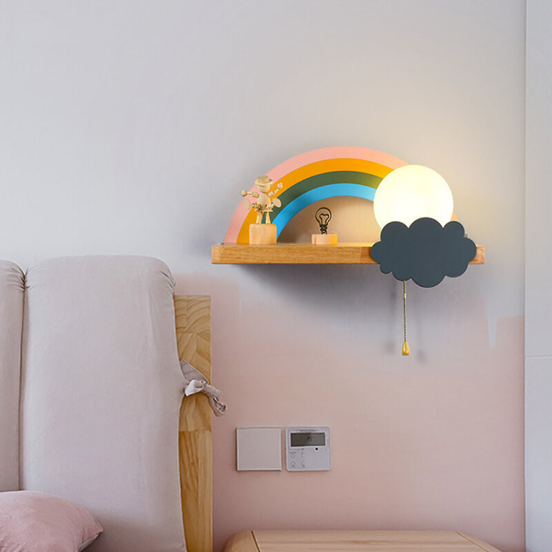 Nordic Cartoon Rainbow 1-Light Wall Sconce Lamp