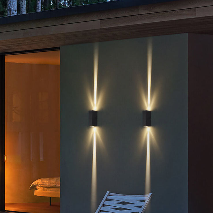 Modern Aluminum Lens Outdoor Patio Double-headed LED Wall Sconce Lamp