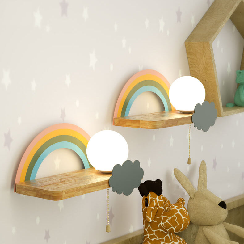 Nordic Cartoon Rainbow 1-Light Wall Sconce Lamp