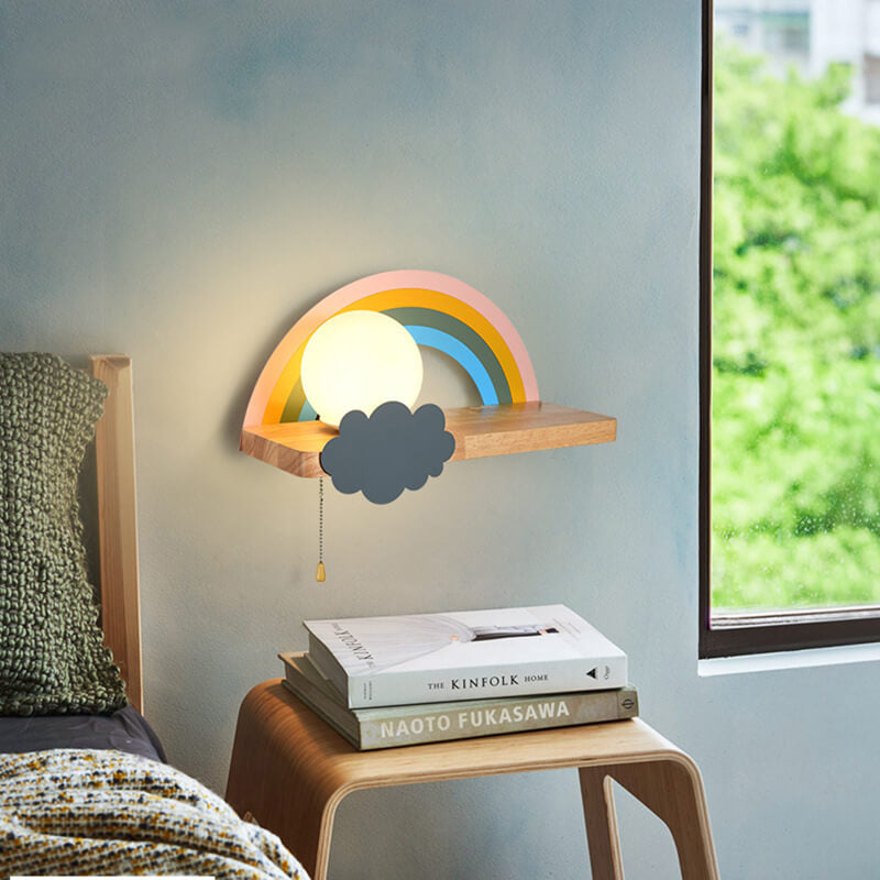 Nordic Cartoon Rainbow 1-Light Wall Sconce Lamp