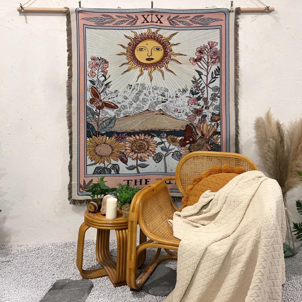 Boho Sonne Wandteppich-Decke