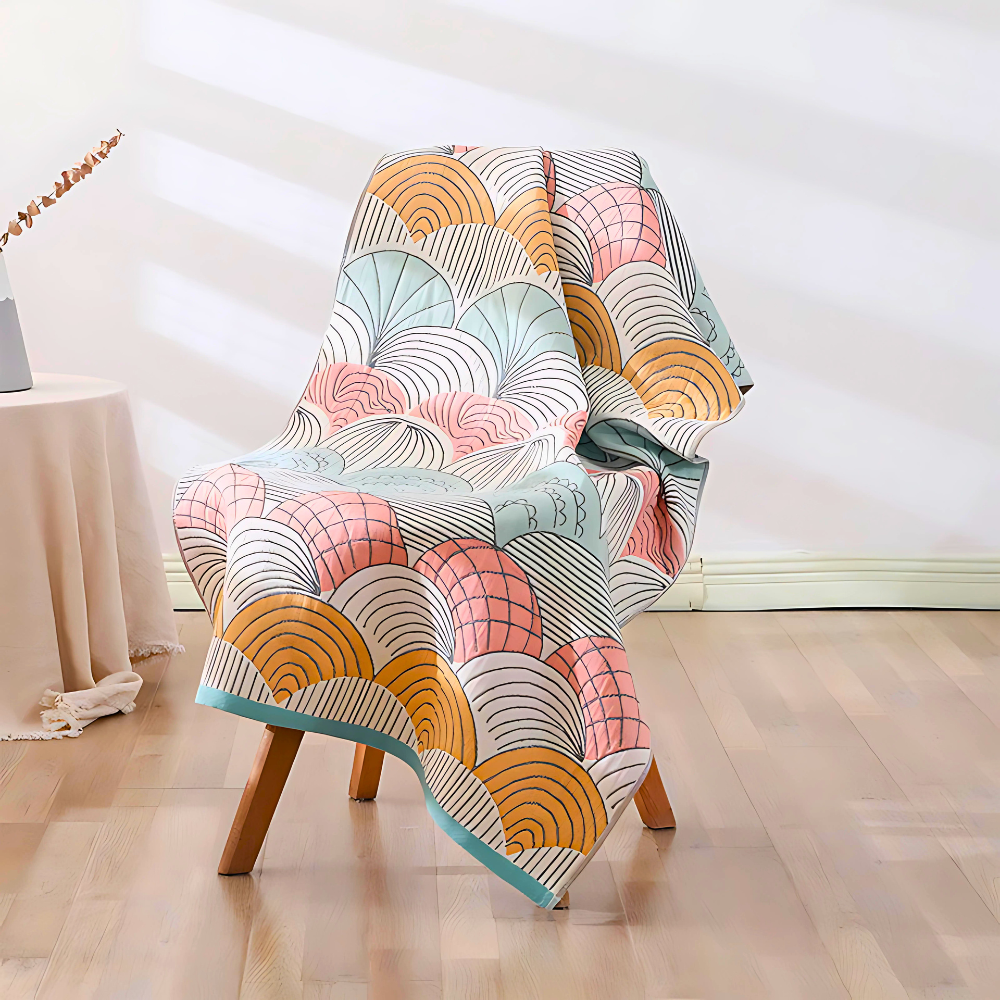 Toalla de baño de algodón jacquard con estampado de conchas