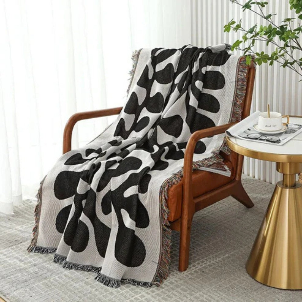 Plaid Tissé en Coton Vigne Rétro