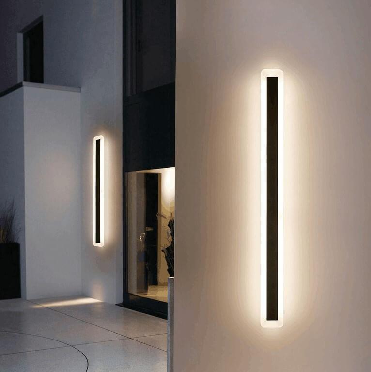Minimalistic Elongated Bar Shaped 1-Light LED Acrylic Outdoor Waterproof Wall Light