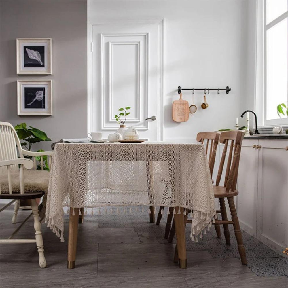Mantel vintage de encaje hueco de crochet