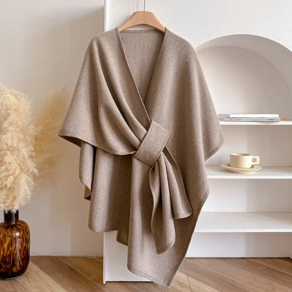 Luxuriöser Poncho Winddichter Schal-Mantel