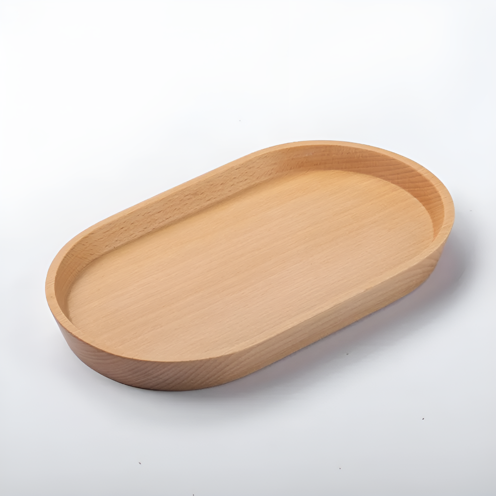 Natürliches Holztablett mit Maserung