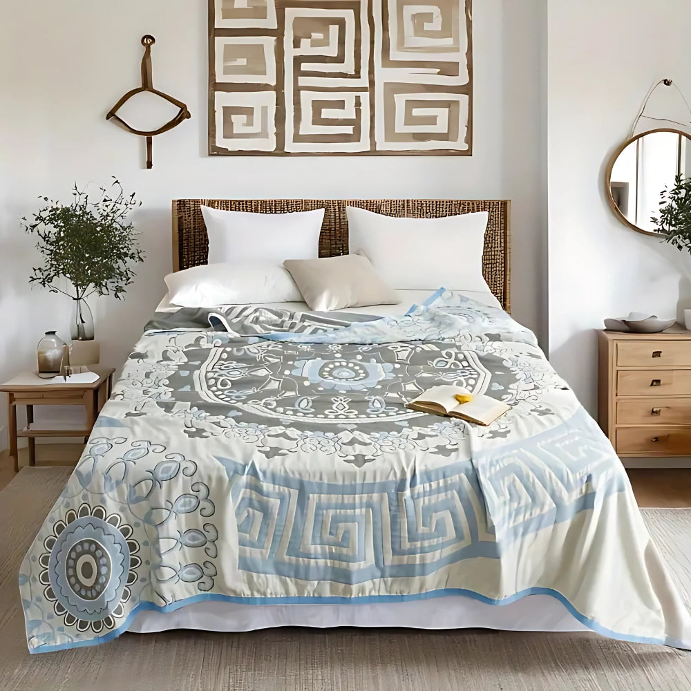 Couverture Mandala Santorin en Coton