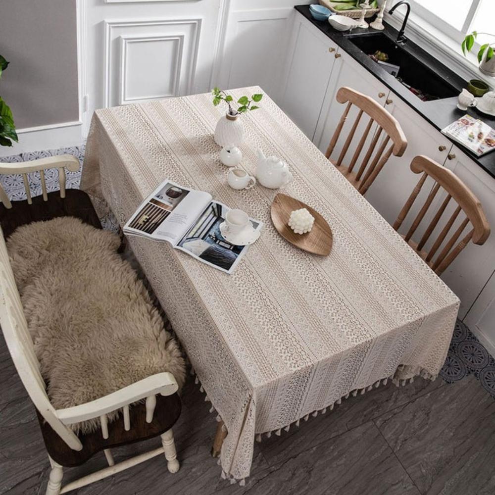 Mantel vintage de encaje hueco de crochet