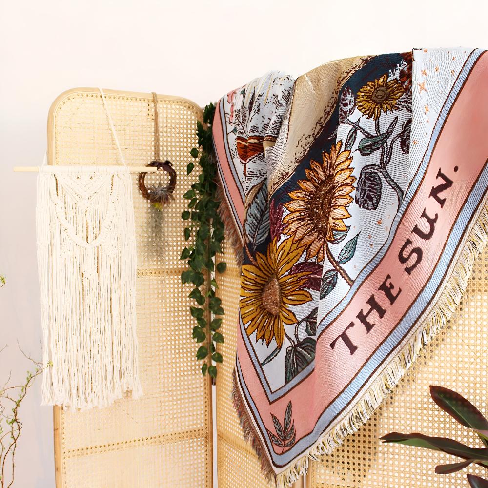 Boho Sonne Wandteppich-Decke