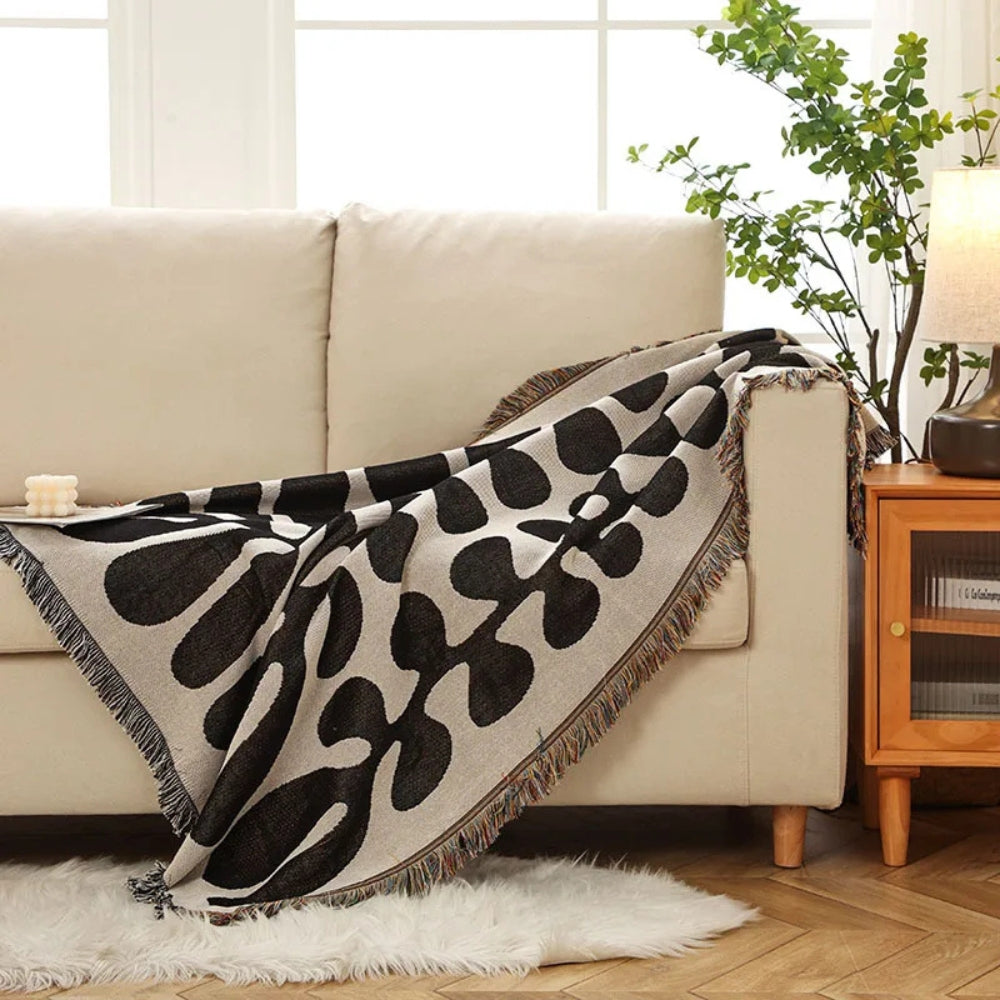 Plaid Tissé en Coton Vigne Rétro