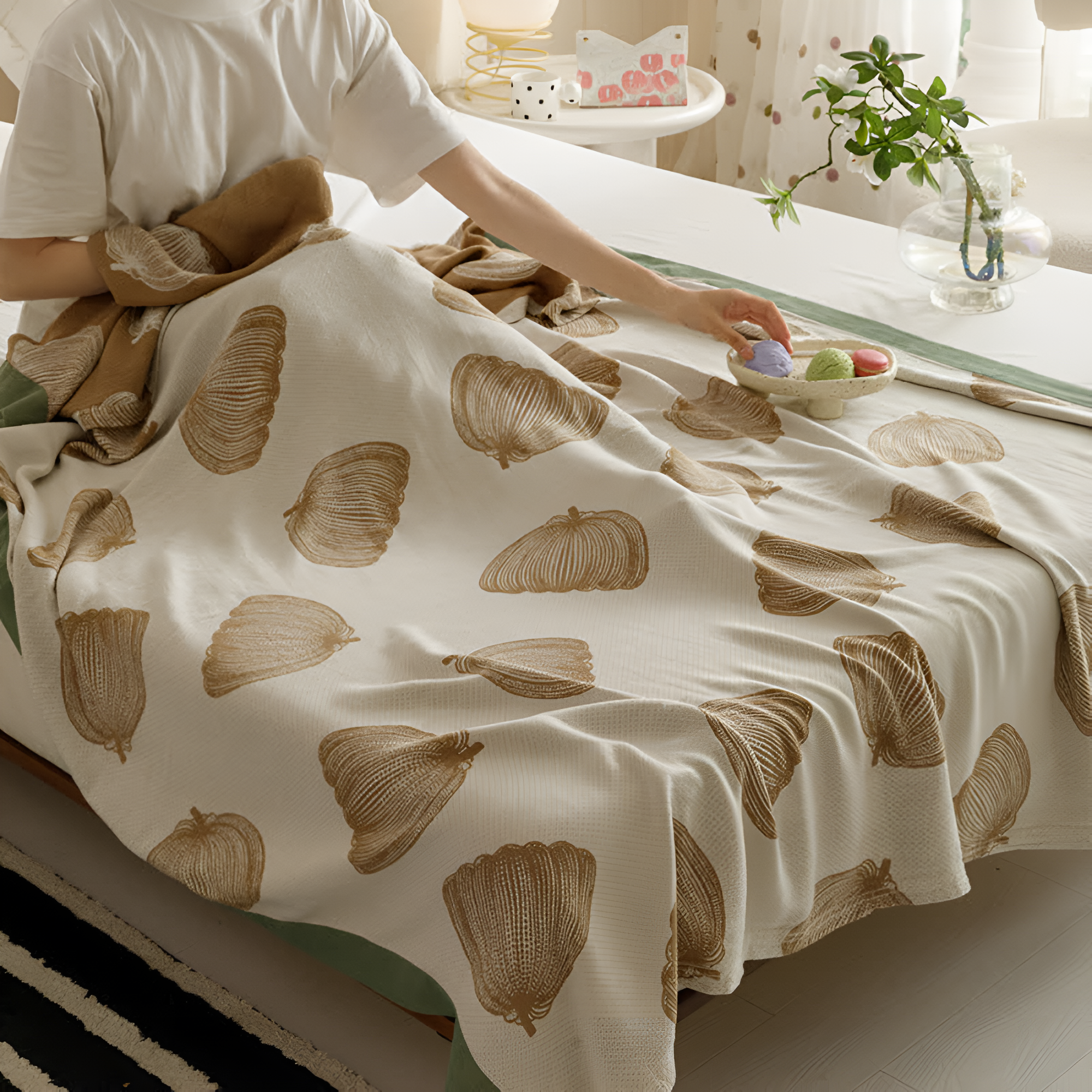 Ländliche Kürbis Bambusfaser-Decke