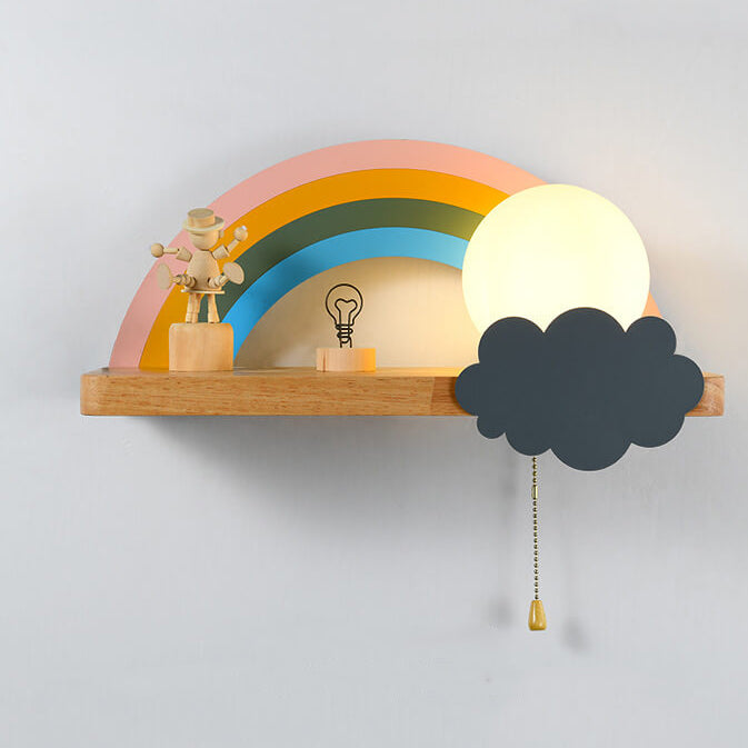 Nordic Cartoon Rainbow 1-Light Wall Sconce Lamp