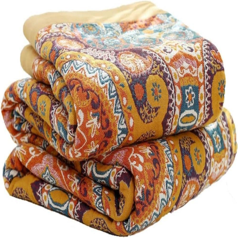 Sonnenaufgang Boho Wendbare Decke | 100% Baumwoll-Decke