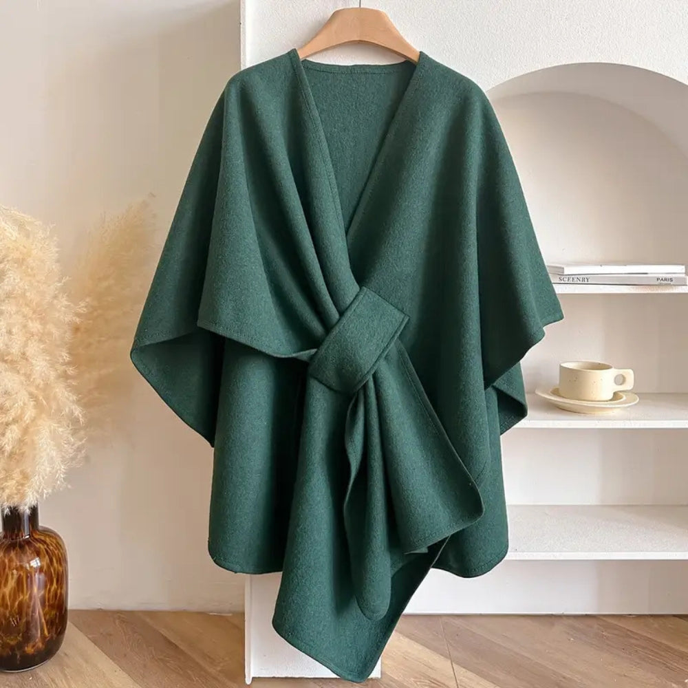 Luxuriöser Poncho Winddichter Schal-Mantel