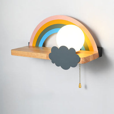 Nordic Cartoon Rainbow 1-Light Wall Sconce Lamp
