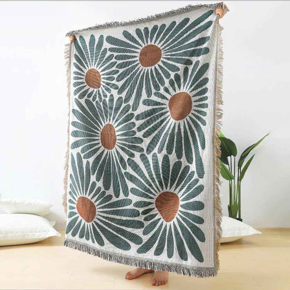 Floral Daisy Gewebte Plaiddecke