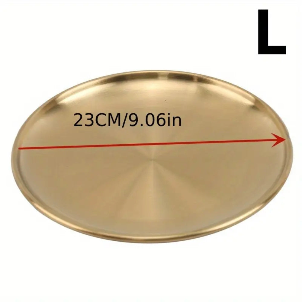 Platos de Servicio de Acero Inoxidable Dorado Brillante