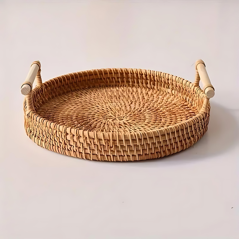 Handgefertigtes Rattan Serviertablett