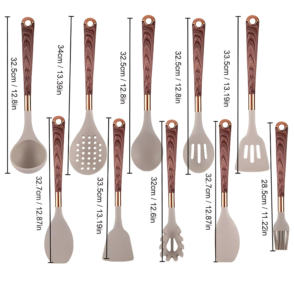Utensilios de Cocina Luxe de Silicona | Set de 10 piezas