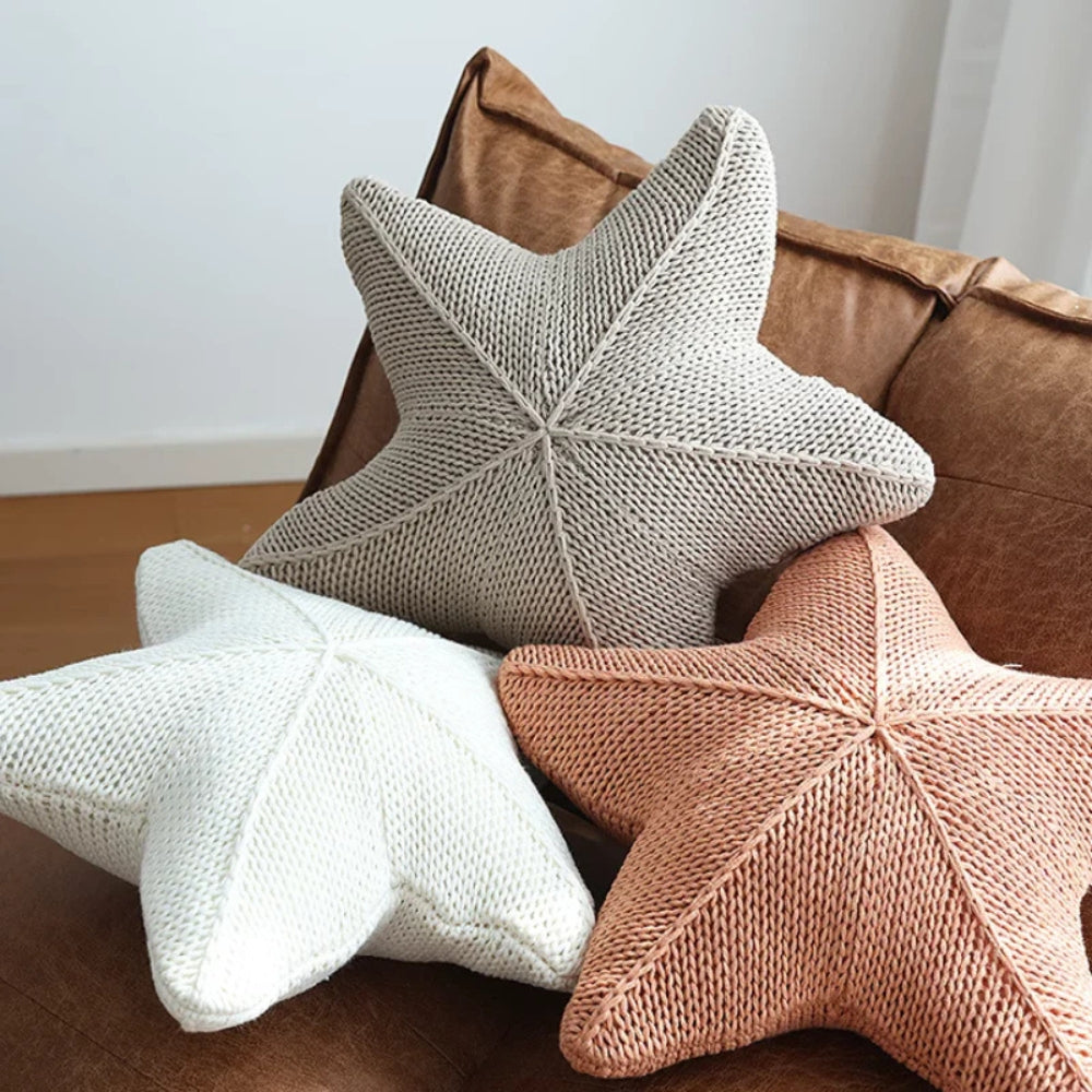 Seestern Handgestricktes Kissen