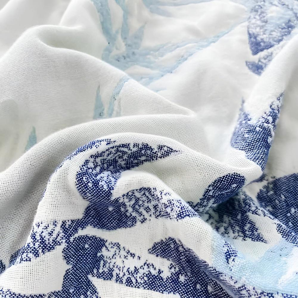 Manta Reversible Jacquard de Algodón y Bambú