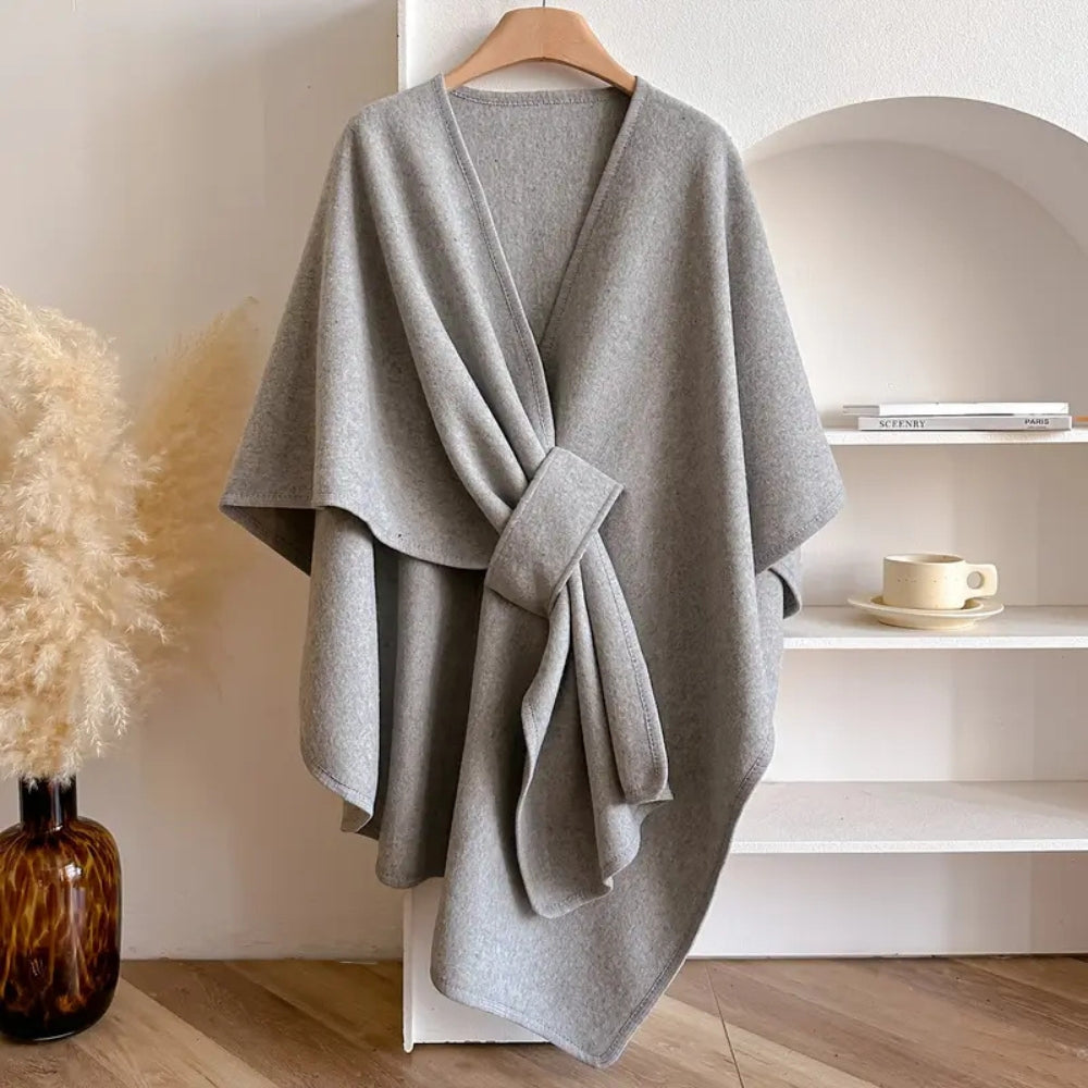 Luxuriöser Poncho Winddichter Schal-Mantel