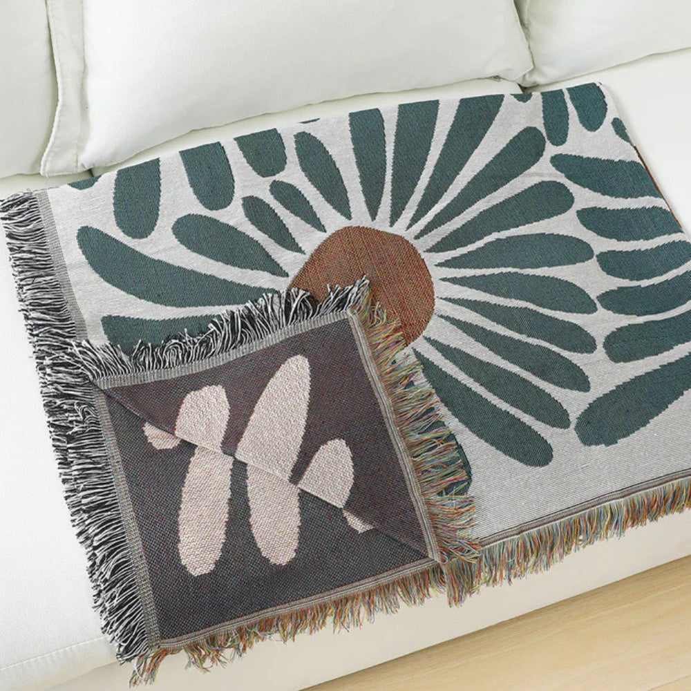 Floral Daisy Gewebte Plaiddecke