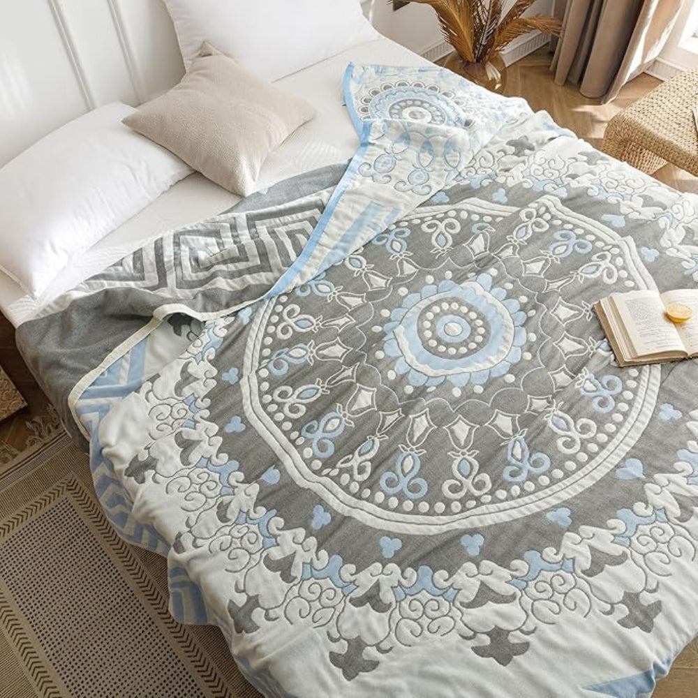 Manta de Algodón Mandala Santorini
