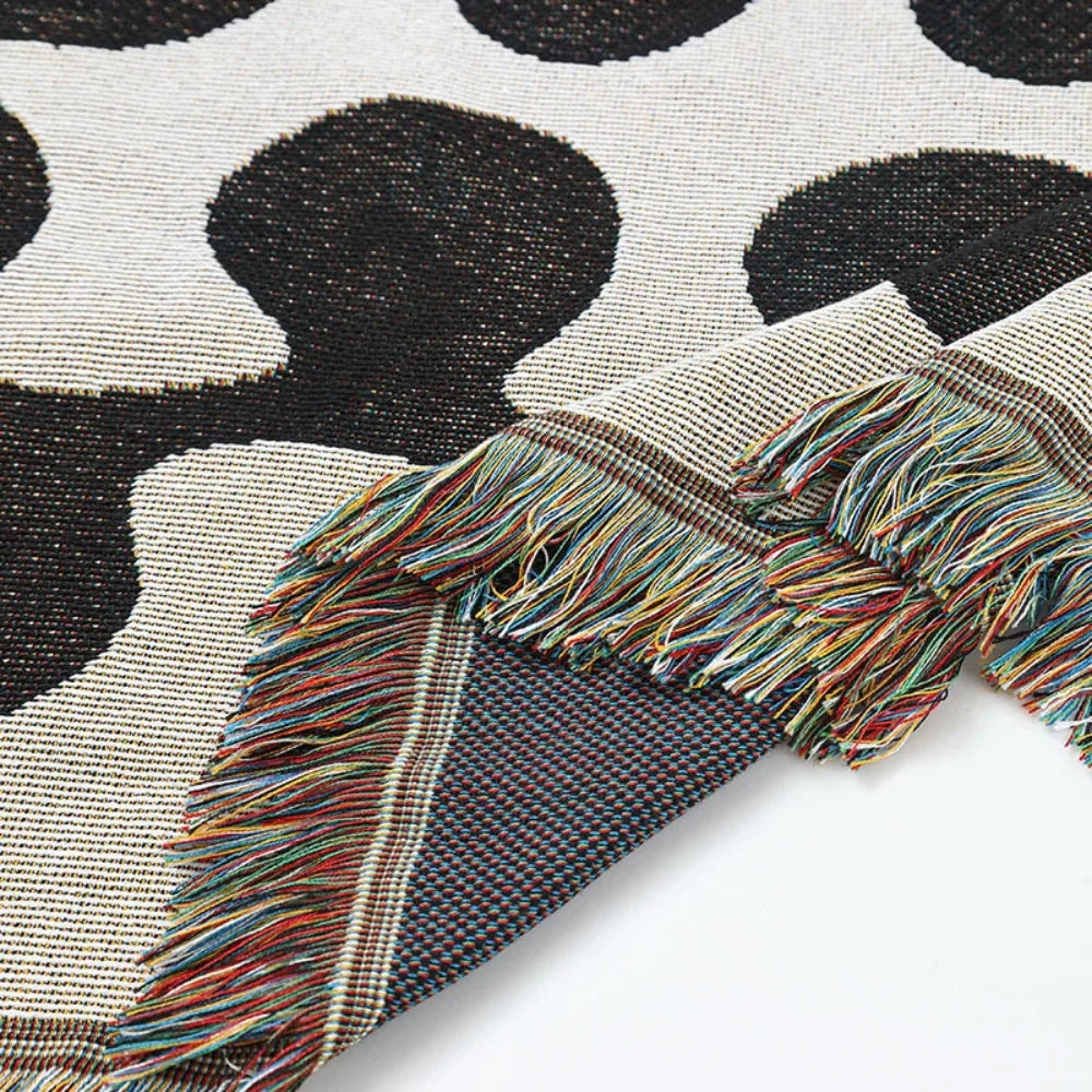 Plaid Tissé en Coton Vigne Rétro