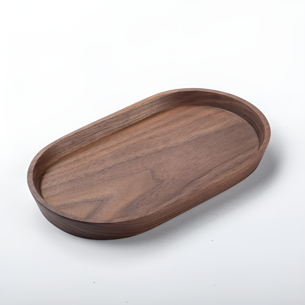 Natürliches Holztablett mit Maserung