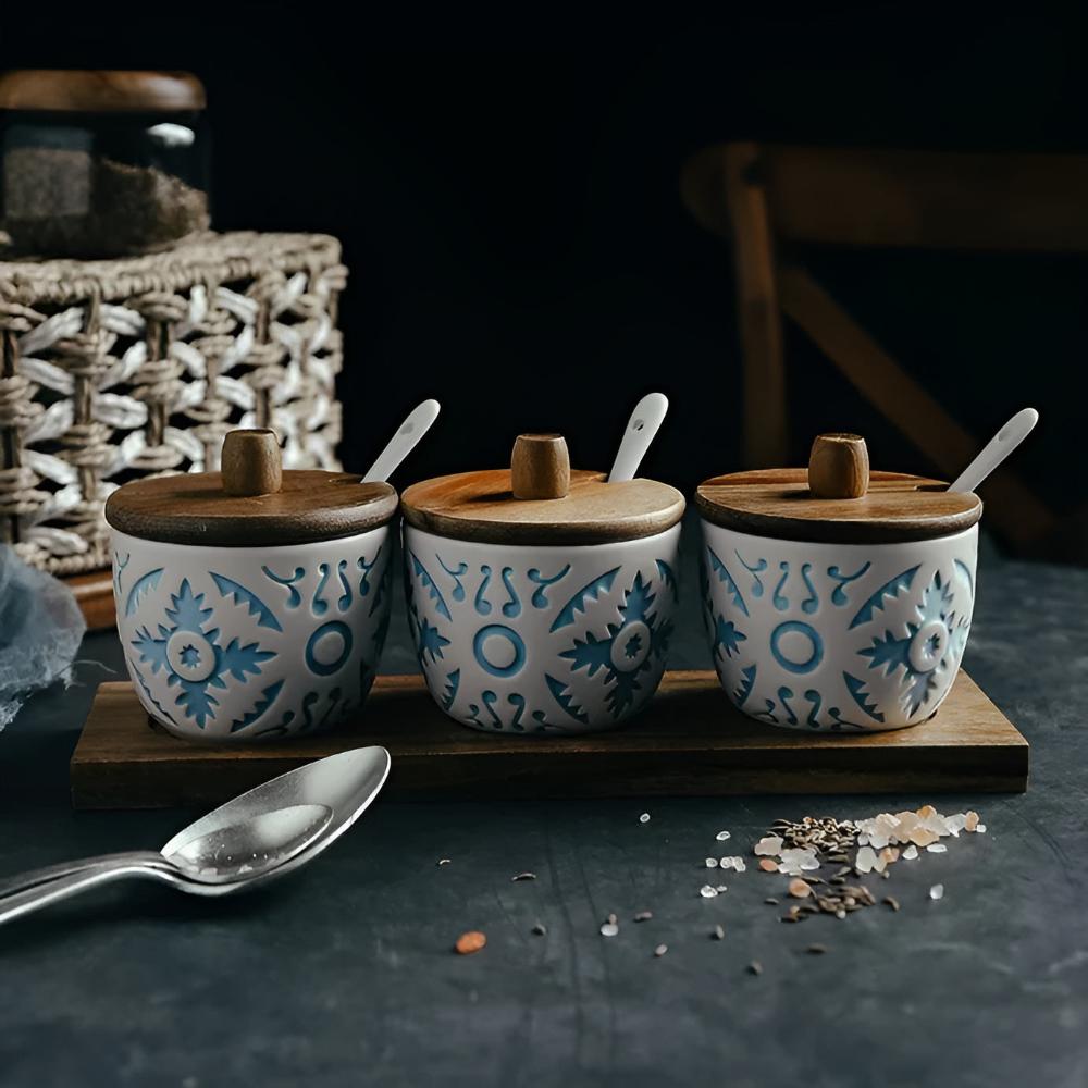 Keramik-Gewürzgläser-Set