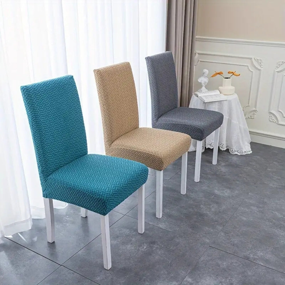 Sylva Jacquard Samt Stretch Stuhlhusse für Esszimmerstühle